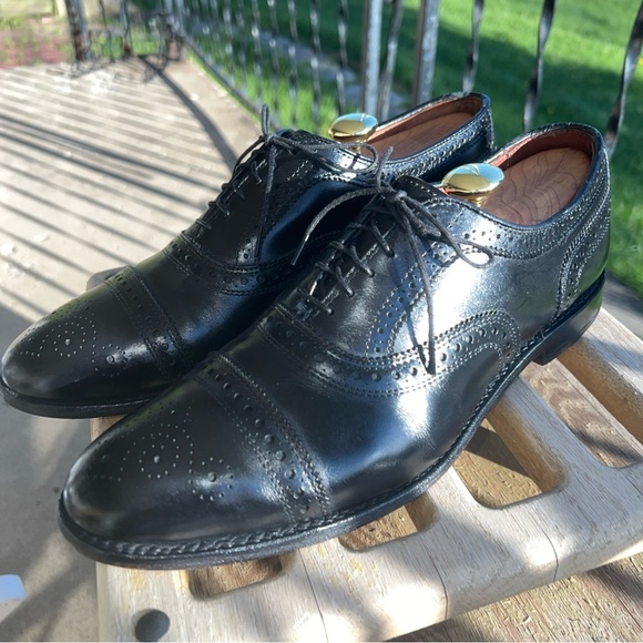 Allen Edmonds Strand Black Leather Cap Toe Brogue 6115 Men's Size 9D - Picture 2 of 12